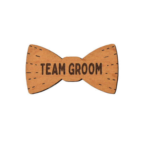 Team Groom Wood Pin